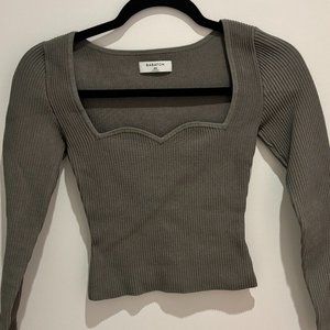 Babaton Sculpt Knit Sweetheart Longsleeve (grey) Size XXS